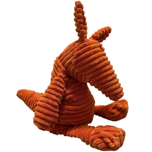 Jellycat Cordy Roy Aardvark Stuffed Animal Orange Corduroy Plush - Picture 6 of 6